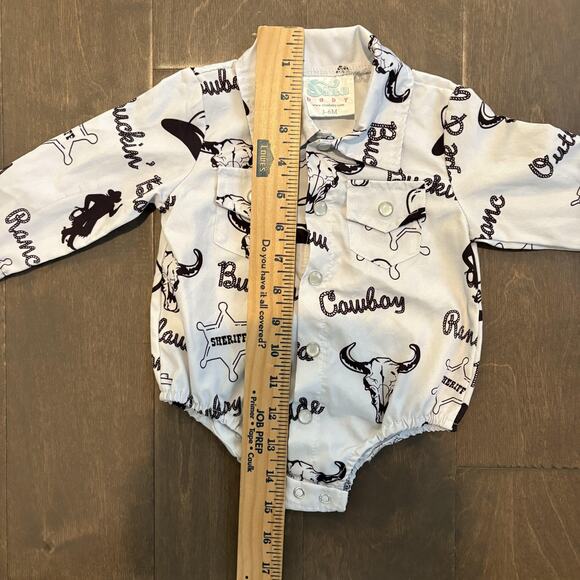 Shea Baby Cowboy Rodeo Western Snap Shirt Bodysuit Infant 3-6 Months Long Sleeve - Picture 5 of 8
